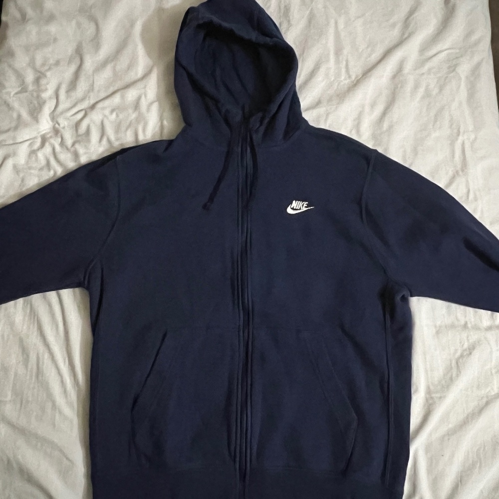 Blue Nike zip up hoodie